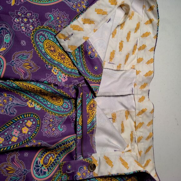 Loudmouth Golf Pants Men 40x32 Purple Pazeltine Paisley Floral Golfing Colorful - Picture 10 of 16